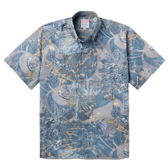 Reyn Spooner Marvel Avengers Assemble Hawaiian Aloha Button Down Shirt Size L - Picture 1 of 14